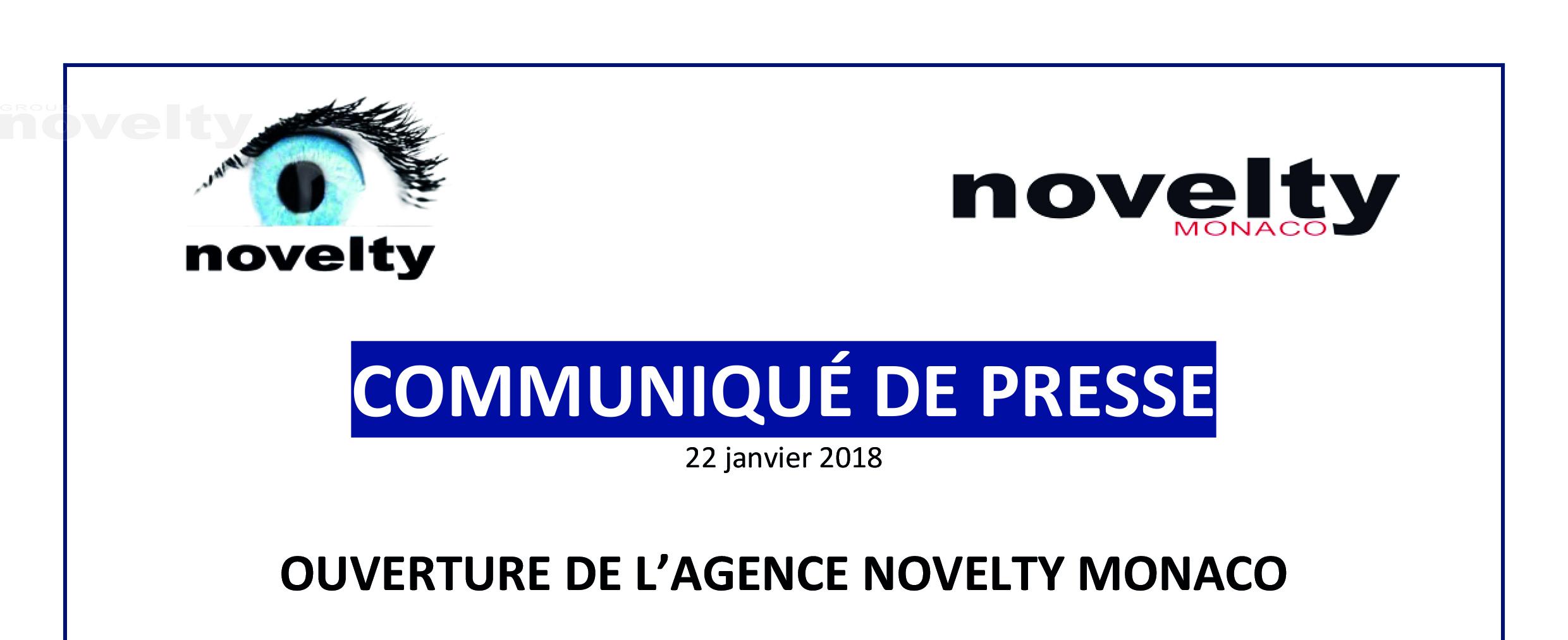 Visuel Ouverture de l'agence NOVELTY MONACO